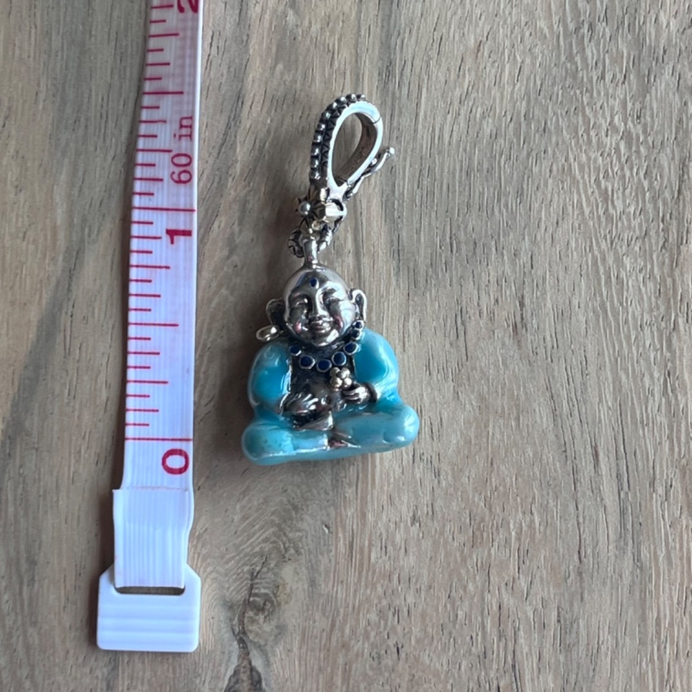Vintage Buddha charm/enhancer by B Bixby sterling silver 18kt enamel - Picture 11 of 12